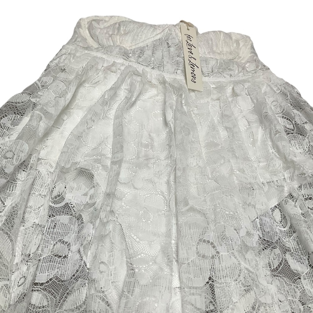 For Love & Lemons Lorena Lace Sheer Maxi Dress White Size Small NWT - Picture 4 of 13